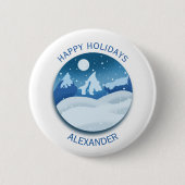 Peaceful Frosted Landscape Custom Button (Vorderseite)