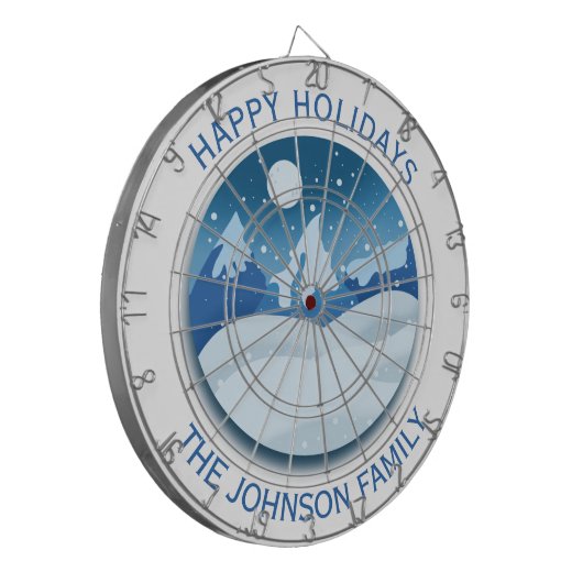 Peaceful Frosted Landscape Custom Dartscheibe (Vorderseite Links)