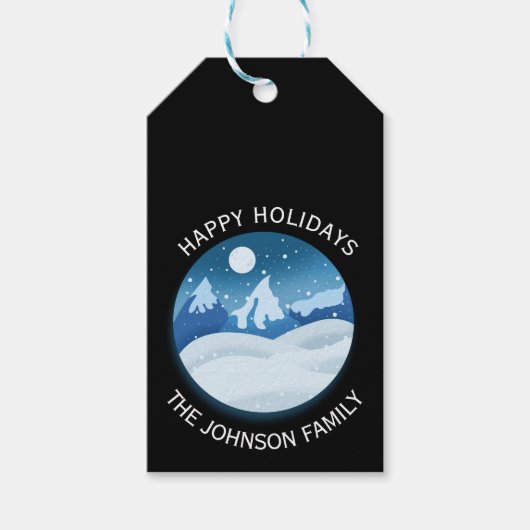 Peaceful Frosted Landscape Custom Geschenkanhänger (Vorderseite)