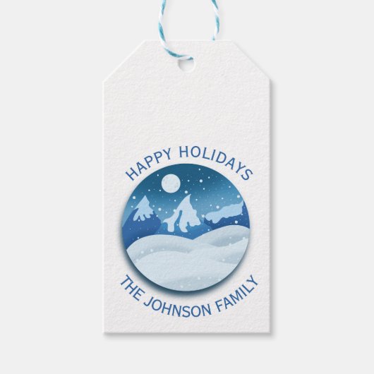 Peaceful Frosted Landscape Custom Geschenkanhänger (Vorderseite)