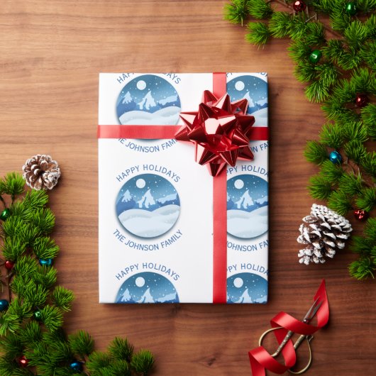 Peaceful Frosted Landscape Custom Geschenkpapier (Feiertagsgeschenk)