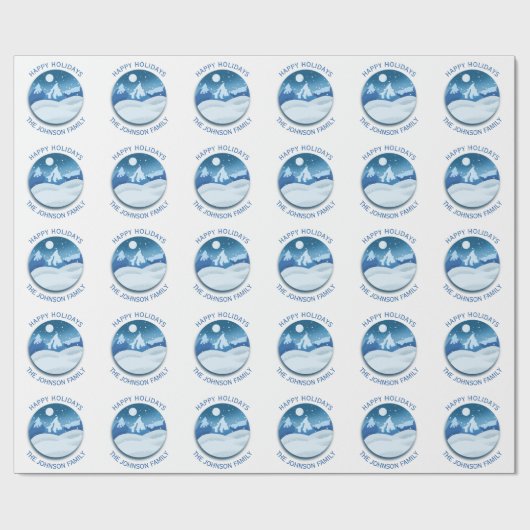 Peaceful Frosted Landscape Custom Geschenkpapier (Flach)