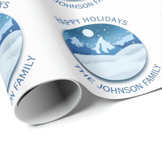 Peaceful Frosted Landscape Custom Geschenkpapier (Rolleneckpunkt)