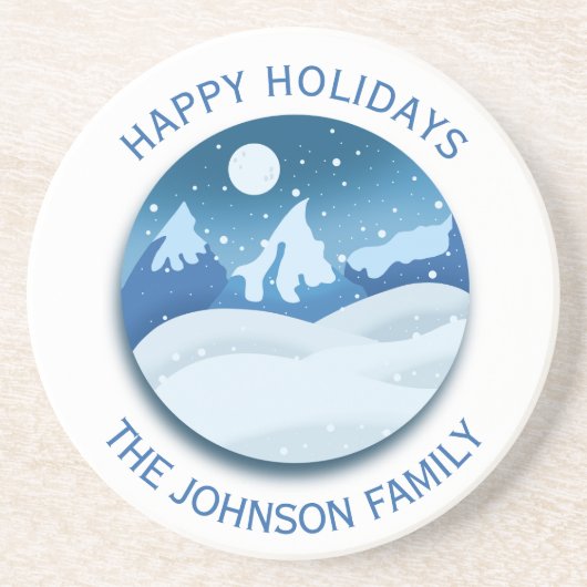 Peaceful Frosted Landscape Custom Getränkeuntersetzer (Vorne)