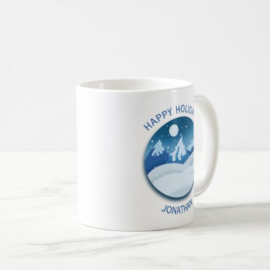 Peaceful Frosted Landscape Custom Kaffeetasse (VorderseiteRechts)