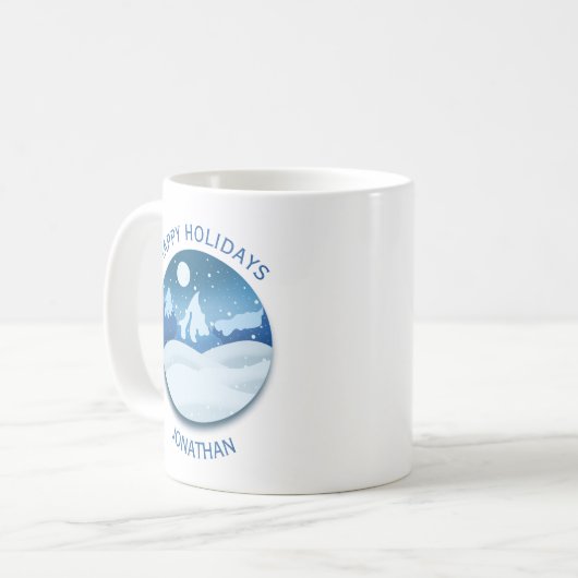 Peaceful Frosted Landscape Custom Kaffeetasse (Vorderseite Links)