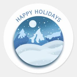 Peaceful Frosted Landscape Custom Runder Aufkleber