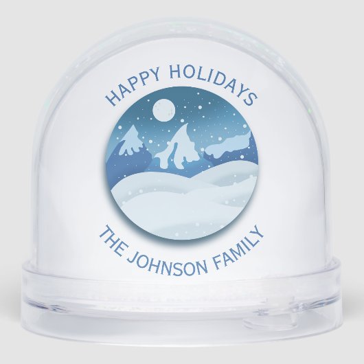 Peaceful Frosted Landscape Custom Schneekugeln (Rückseite)