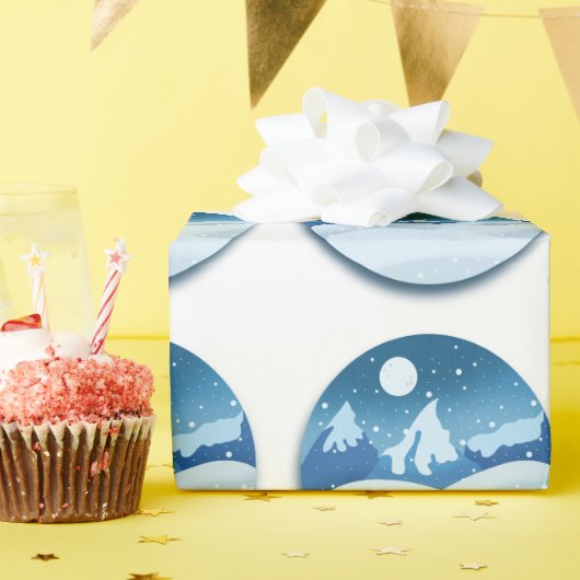 Peaceful Frosted Landscape Geschenkpapier (Geburtstagsparty)