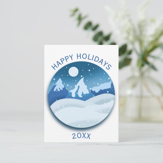 Peaceful Frosted Landscape  Postkarte (Stehend Vorderseite)