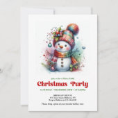 Peaceful funny snowman invite holiday joy digital einladung (Vorderseite)