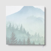 Peaceful Green Watercolor Forest Landscape Gästebuch (Rückseite)