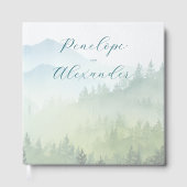 Peaceful Green Watercolor Landscape Gästebuch (Vorderseite)