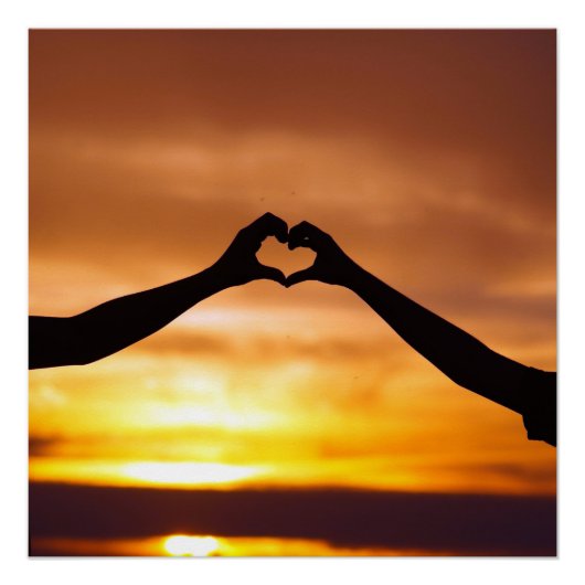 Peaceful Heart Sunset Glossy Poster (Vorderseite)