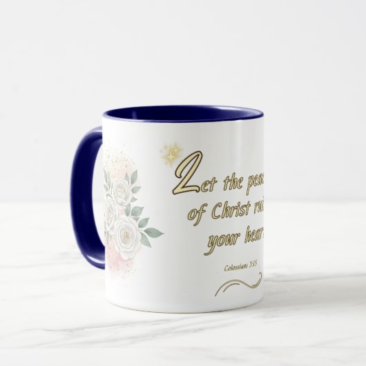 Peaceful Hearts Mug Colossians 3:15 Tasse (Vorderseite Links)