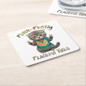 Peaceful Hippie Boho Kitten Vibes  Rechteckiger Pappuntersetzer (angewinkelt)