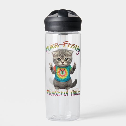 Peaceful Hippie Boho Kitten Vibes  Trinkflasche (Vorderseite)