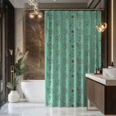 Peaceful Holiday Curtain Retro Pastel Bathroom Duschvorhang