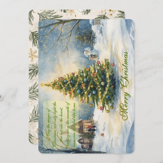 Peaceful Holiday Scenery & Festive Charm Dankeskarte (Vorne/Hinten)