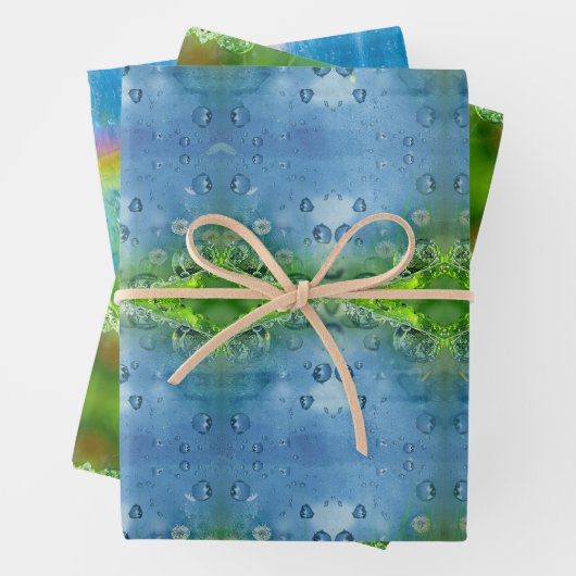 Peaceful, Iridescent, Nature Mosaic Geschenkpapier Set (Beispiel)