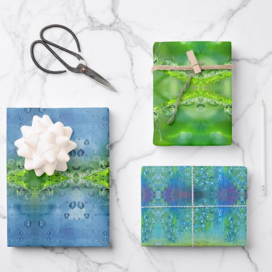 Peaceful, Iridescent, Nature Mosaic Geschenkpapier Set (Vorderseite)
