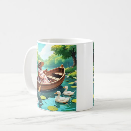 Peaceful Lake Ride with Ducks Kaffeetasse (Vorderseite Links)