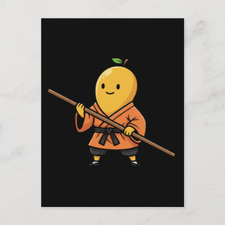 Peaceful Mango Shaolin Monk Warrior Staff  Postkarte
