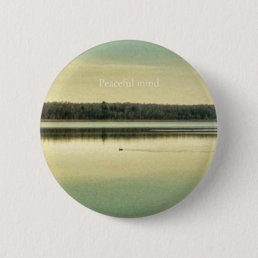 Peaceful Mind – Original Lake Photography Button (Vorderseite)