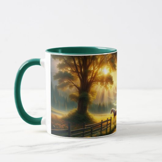 Peaceful Morning Custom Horse Mug  Tasse (Links)