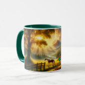 Peaceful Morning Custom Horse Mug Tasse (Vorderseite Links)