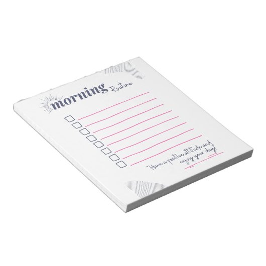 Peaceful Morning Routine Checklist Art Notizblock (angewinkelt)