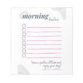 Peaceful Morning Routine Checklist Art Notizblock (Vorderseite)