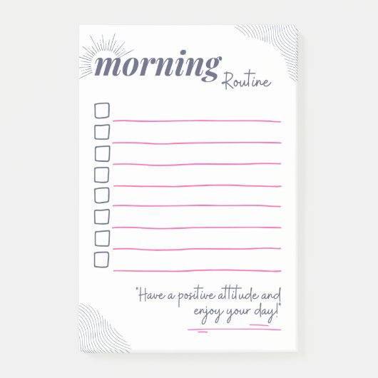 Peaceful Morning Routine Checklist Art Post-it Klebezettel (Vorderseite)