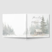 Peaceful Muted Watercolor Cabin Scene Gästebuch (Voll)