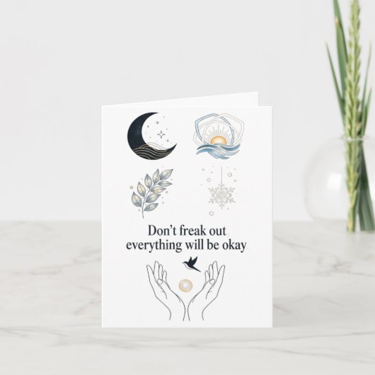 Peaceful Night Moonlight Uplift_ Insred Gentle Art Karte (Vorderseite)