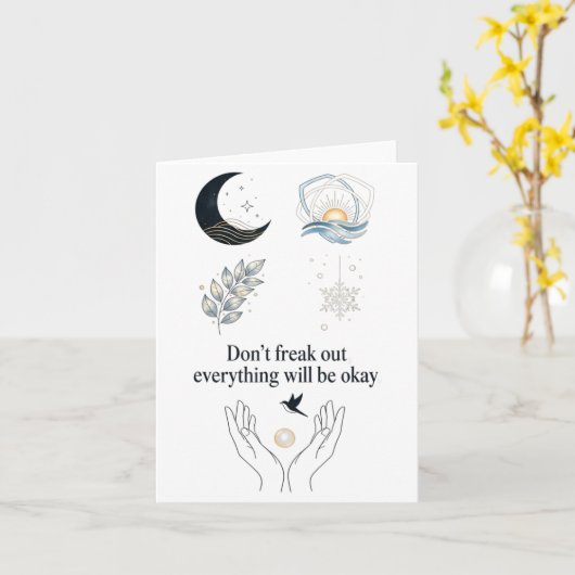 Peaceful Night Moonlight Uplift_ Insred Gentle Art Karte (Gelbe Blume)