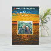 Peaceful Ocean Wedding Vow Renewal  Einladung (Stehend Vorderseite)