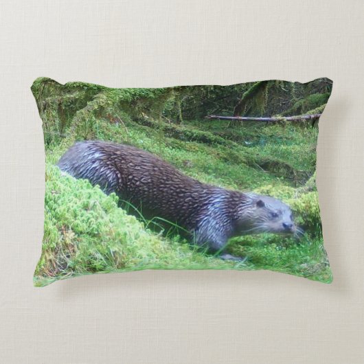 Peaceful Otter Riverside Nature Wildlife Calm   Dekokissen (Vorderseite)