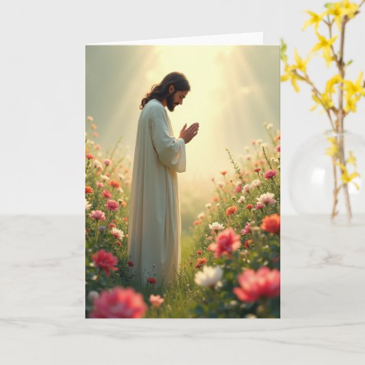 Peaceful Reflection Scene Card Karte (Gelbe Blume)