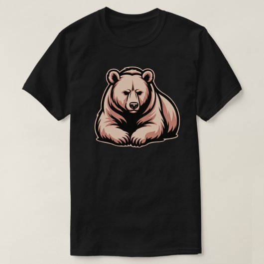 Peaceful Resting Bear Illustration – Calm Strength T-Shirt (Design vorne)