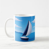 Peaceful Sailboat Ocean Kaffeetasse (Links)