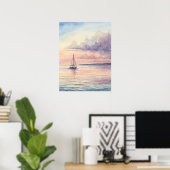 Peaceful Sailboat Sunset Poster (Heimbüro)