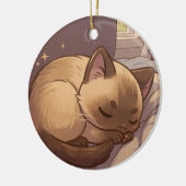 Peaceful Siamese Kitten  Keramik Ornament (Links)