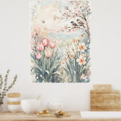 peaceful spring digital wall art for home decor poster (Küche)