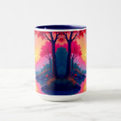 Peaceful Sunset Mountains Fantasy Landscape Tasse (Zentrum)