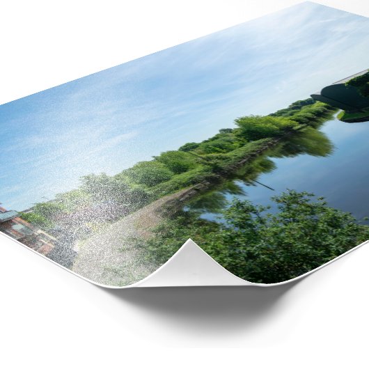 Peaceful Waterside at Wakefield Waterfront Fotodruck (Ecke)