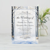 Peaceful Winter Forest Painting Formal Wedding Einladung (Stehend Vorderseite)