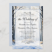 Peaceful Winter Forest Painting Formal Wedding Einladung (Vorne/Hinten)