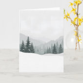 Peaceful Winter – Minimal Landscape Design Karte (Gelbe Blume)