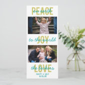 'PeaceJoyLove' Holiday Foto Card Feiertagskarte (Stehend Vorderseite)
